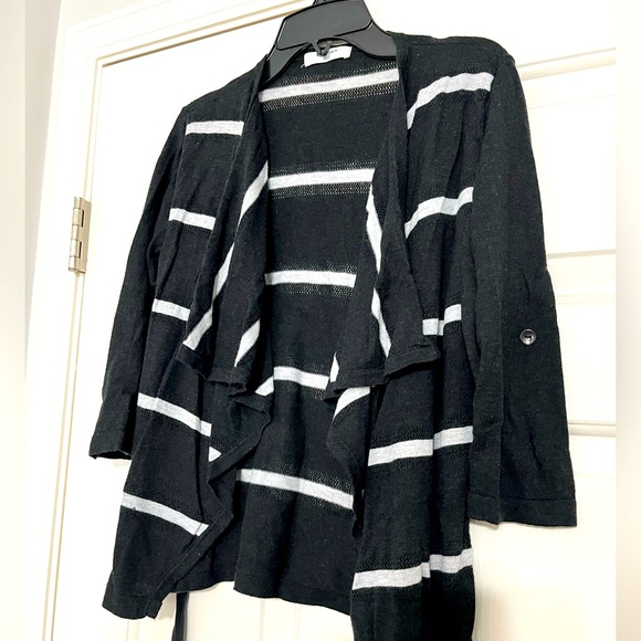 Japan open cardigan black white stripes - Picture 3 of 4